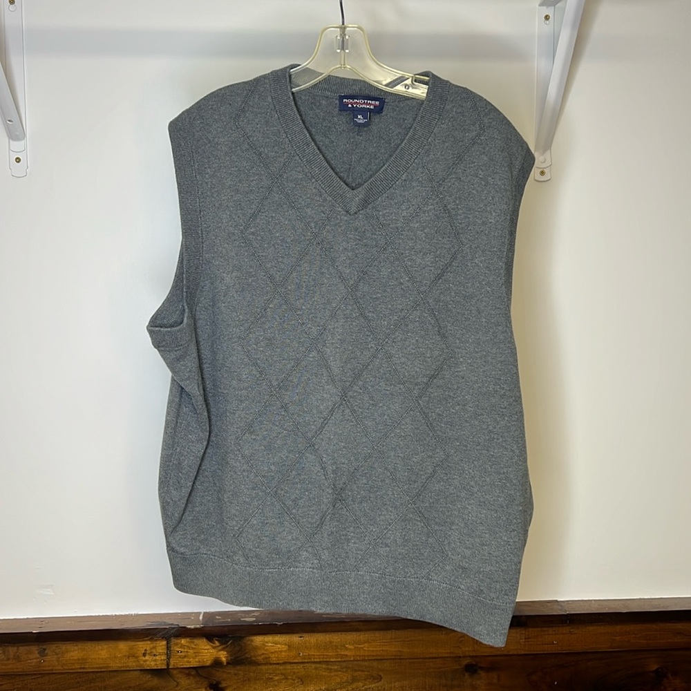 Roundtree & Yorke‎ Gray Cotton Sweater Vest- XL